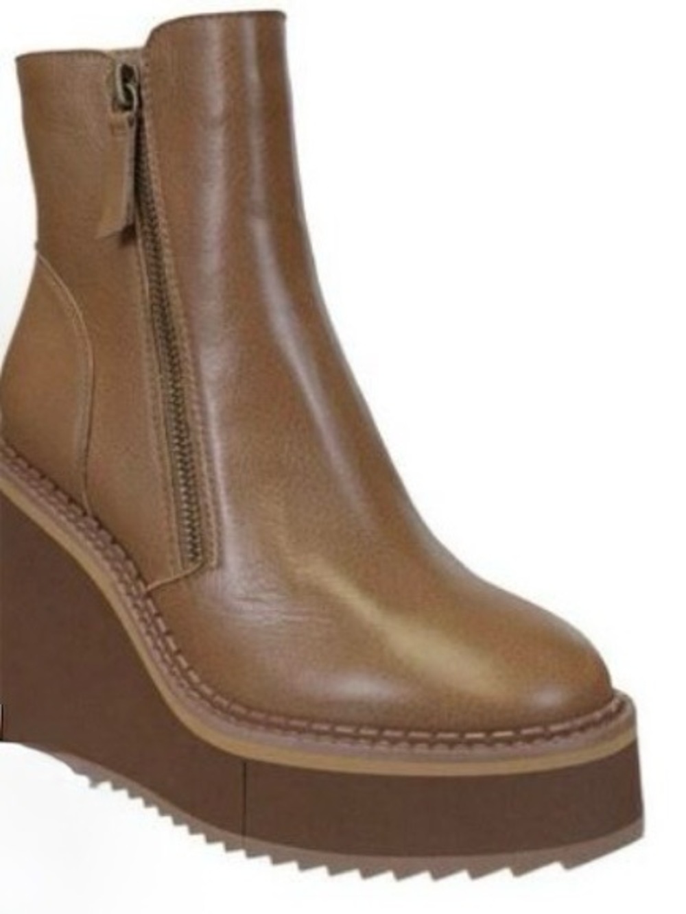 NAKED FEET - BROWN Wedge Bootie sz 10